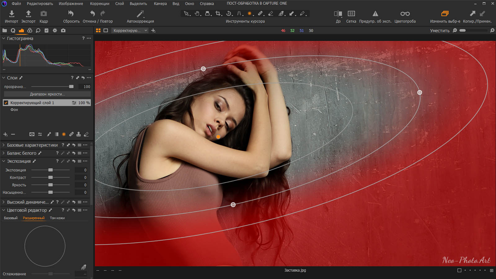 создание виньетки в Capture One создание виньетки в Capture One